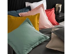 Promo Linge Funda de Almohada Percal 100% Algodón 63x63 cm Noche - Suavidad, Confort & Certificación Oeko-Tex Azul