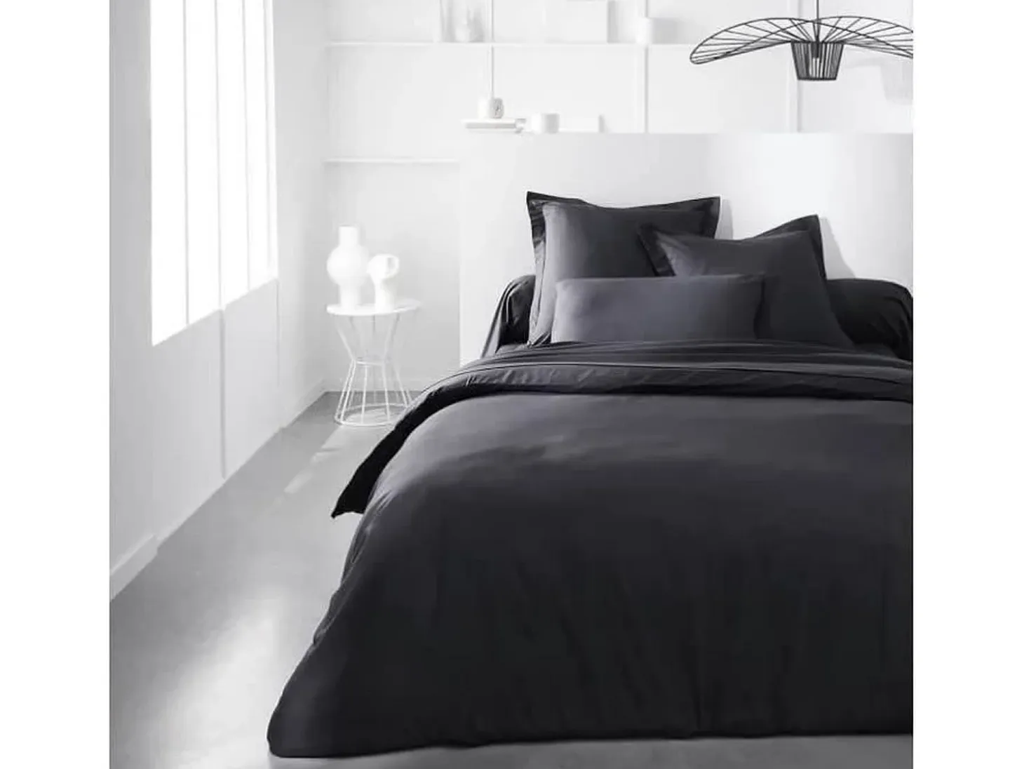 Funda de almohada TODAY Essential Negro 45 x 185 cm Antracita
