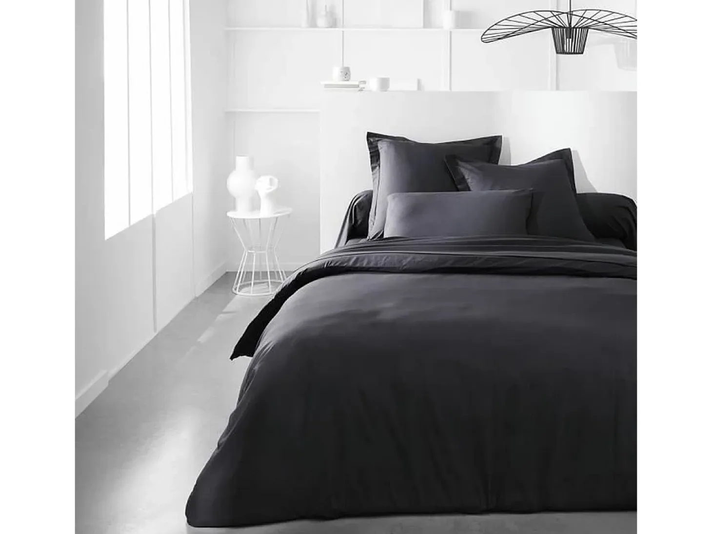 Funda de almohada TODAY Essential Negro 45 x 185 cm Antracita