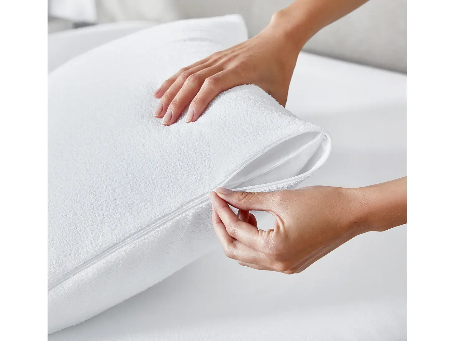 Funda de Almohada 135x40cm| PIKOLIN HOME| Rizo| Aloe Vera| Impermeable