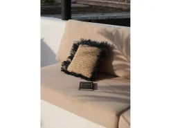 Hot Bazar Bizar Funda De Cojín De Rafia - Negro Natural - 40x40 Multicolor