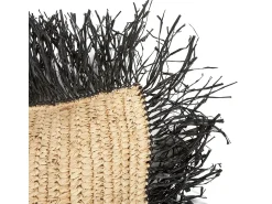 Hot Bazar Bizar Funda De Cojín De Rafia - Negro Natural - 40x40 Multicolor