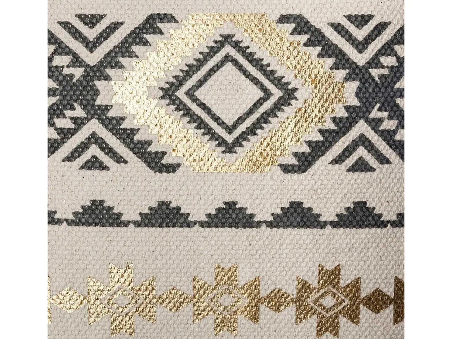 Funda de cojín étnica y dorada 40 x 40 cm