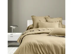 Funda de edredón satén de algodón beige