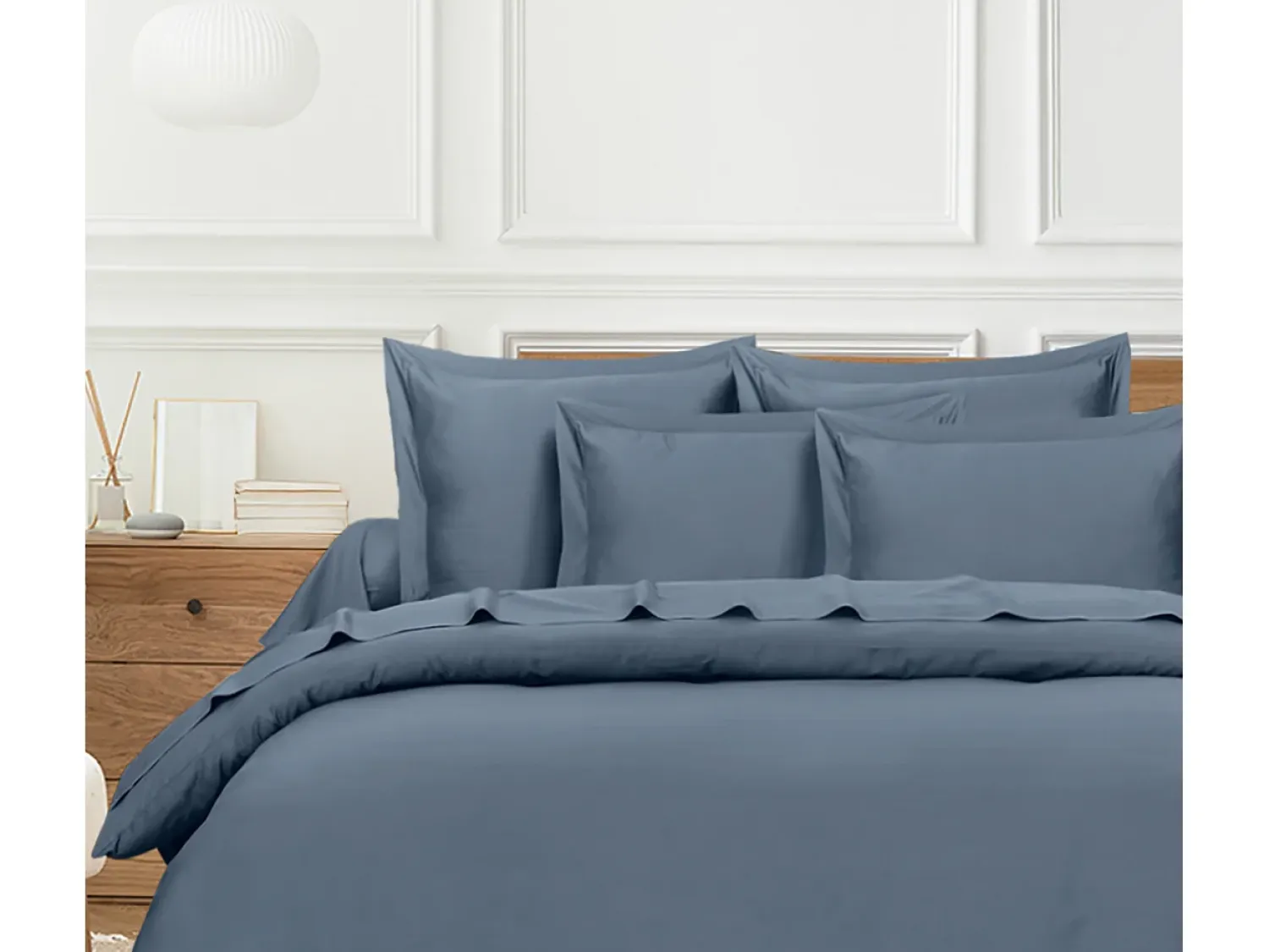 Blanc avenue Ropa De Cama^Funda de edredón 200X200 cm satén de algodón Azul