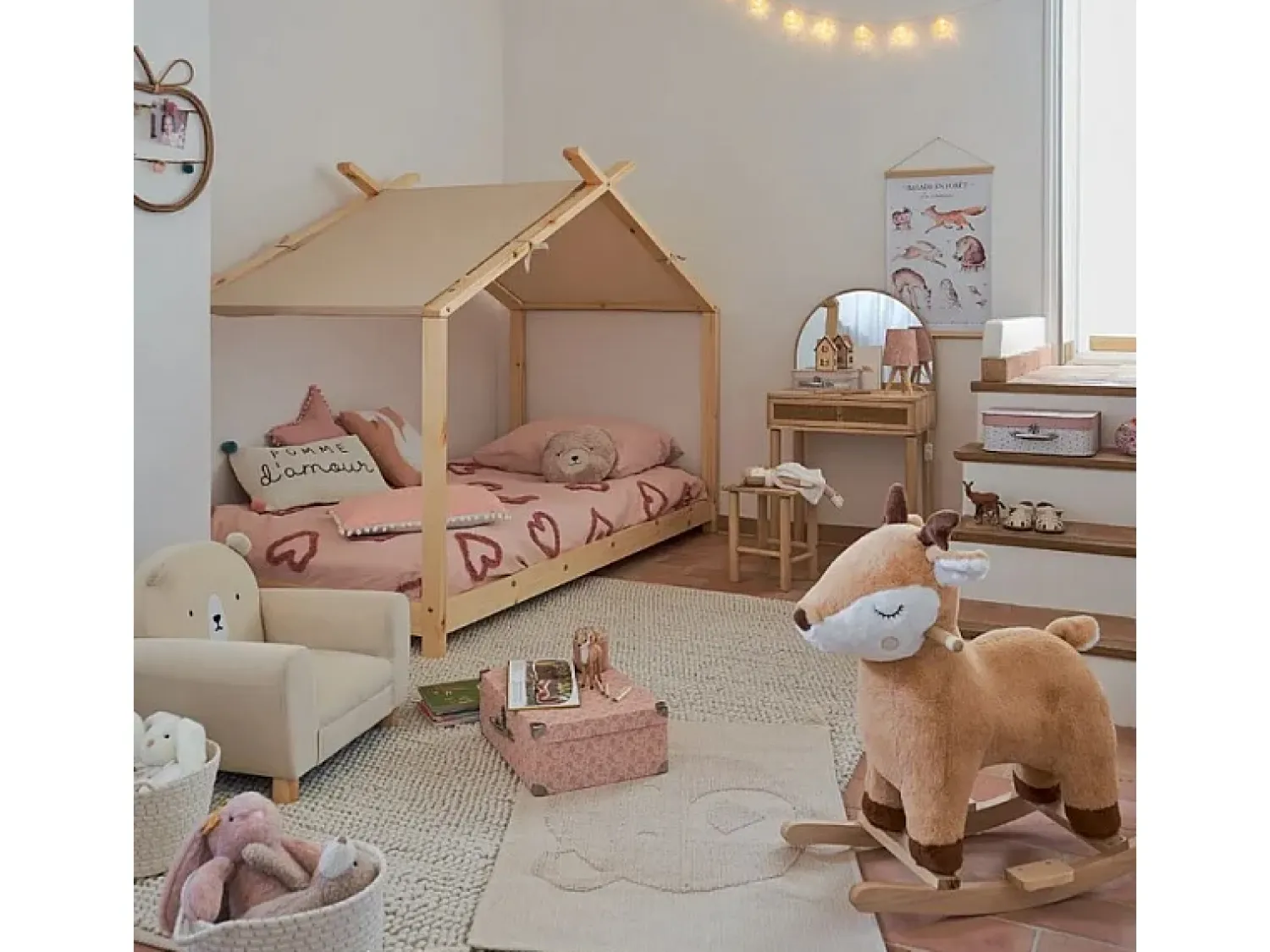 Atmosphera for Kids Ropa De Cama^Funda nórdica algodón 90x190cm Rosa