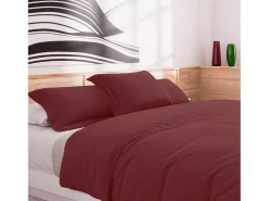 Soleil d'ocre Ropa De Cama^Funda nórdica de algodón de 57 hilos 240x220 cm Ladrillo liso, por Rojo