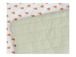 New Sauthon Funda para cama de bebé de 90x140 cm en algodón verde lima Verde almendra
