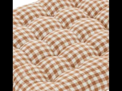 Discount Atmosphera Galette de silla estampada a cuadros vichy 38 x 38 cm Marru00f3n