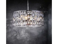 New Maytoni Gelid Araña Colgante Cilíndrico Cromo y Cristal, 4 Luces, E27 Gris