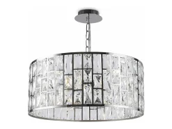 New Maytoni Gelid Araña Colgante Cilíndrico Cromo y Cristal, 4 Luces, E27 Gris