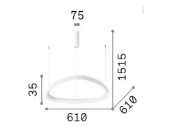 Discount Ideal Lux GEMINI SP D61 ON-OFF, Suspensión, Blanco