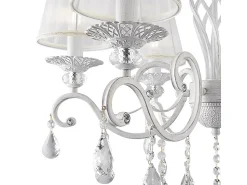 Discount Maytoni Grace Araña Blanca con Oro y Cristal, con Pantallas, 6 Luces, E14 Blanco