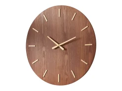 Gran reloj de pared chapado en madera de fresno ARTURO - D. 70 cm - Marrón