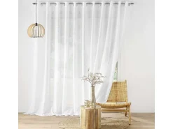 Douceur d'intérieur Ropa De Casa^Gran Voile a Ojetes Haltona Efecto Lino Tejido Blanco