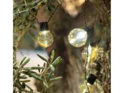 Ledkia Guirnalda Luminosa^Guirnalda de Bombillas LED Solar Nikola 2m 6000K Blanco Frío Negro