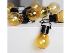 Ledkia Guirnalda Luminosa^Guirnalda de Bombillas LED Solar Nikola 2m 6000K Blanco Frío Negro