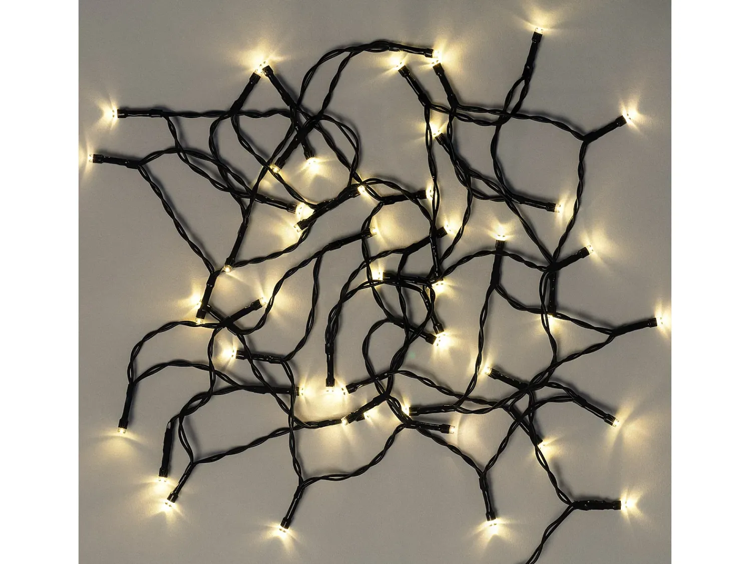 New Ledkia Guirnalda Exterior Cable Negro LED con Batería 3.5m Cálido 2700K Blanco