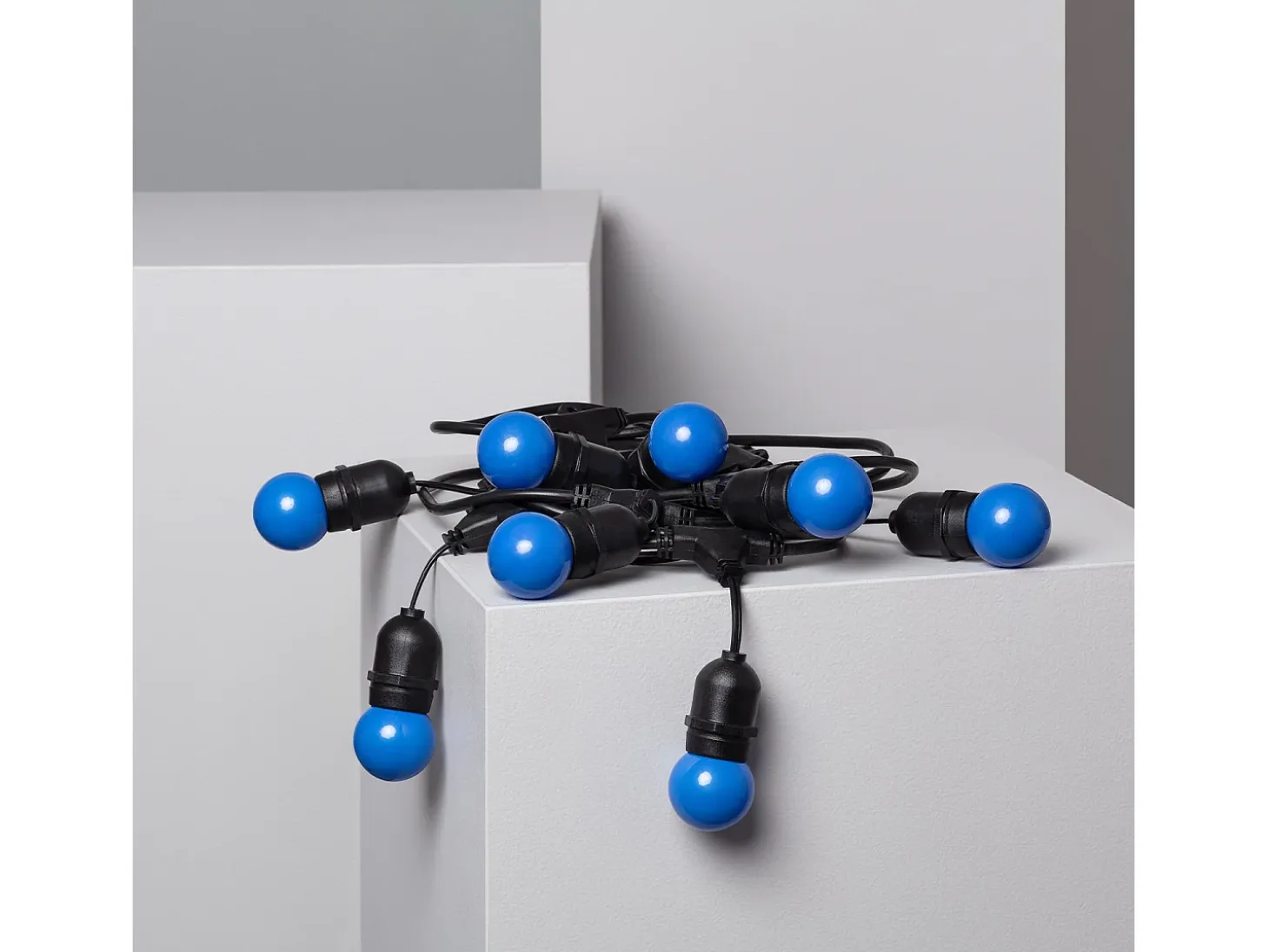 Guirnalda Exterior con Bombillas LED E27 5.5m IP65 Negro Azul