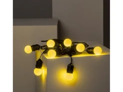 Guirnalda Exterior con Bombillas LED E27 5.5m IP65 Negro Amarillo