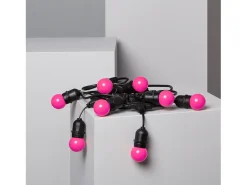 Guirnalda Exterior con Bombillas LED E27 5.5m IP65 Negro Rosa
