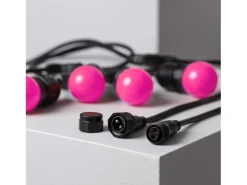 Guirnalda Exterior con Bombillas LED E27 5.5m IP65 Negro Rosa
