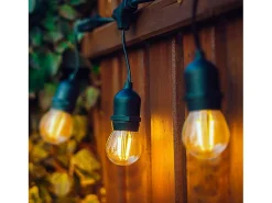 Guirnalda Exterior con Bombillas LED E27 Filamento 5.5m IP65 Negro 4000K Blanco Neutro