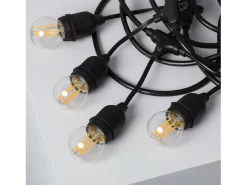 Guirnalda Exterior con Bombillas LED E27 Filamento 5.5m IP65 Negro 4000K Blanco Neutro