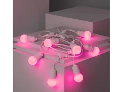 Sale Ledkia Guirnalda Exterior con Bombillas LED E27 5.5m IP65 Blanco Rosa Multicolor