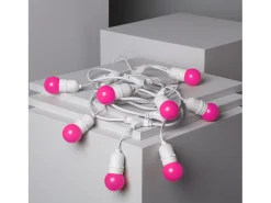 Sale Ledkia Guirnalda Exterior con Bombillas LED E27 5.5m IP65 Blanco Rosa Multicolor