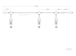 Guirnalda Exterior con Bombillas LED E27 Filamento 5.5m IP65 Negro 2700K Blanco Cálido