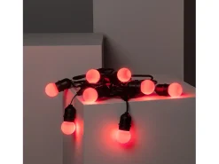 Ledkia Guirnalda Exterior con Bombillas LED E27 5.5m IP65 Negro Rojo Multicolor