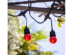 Ledkia Guirnalda Exterior con Bombillas LED E27 5.5m IP65 Negro Rojo Multicolor
