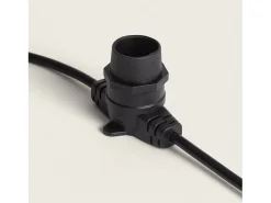 Guirnalda Luces Exterior con 10 Portalámparas B22 10m Negro IP44 Negro