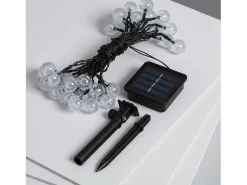 Discount Ledkia Guirnalda Solar Exterior 30 Bolas LED 5m 5000K Blanco Frío Negro