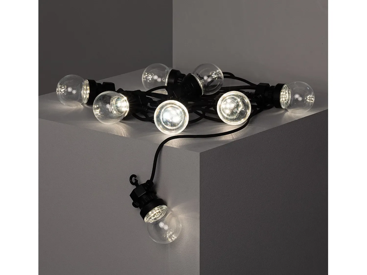 Ledkia Guirnalda Luminosa^Guirnalda Solar Exterior LED de Bombillas Kepler 7m Transparente