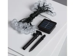 Ledkia Guirnalda Luminosa^Guirnalda Solar Exterior 30 Bolas LED 5m 3000K Blanco Cálido Negro