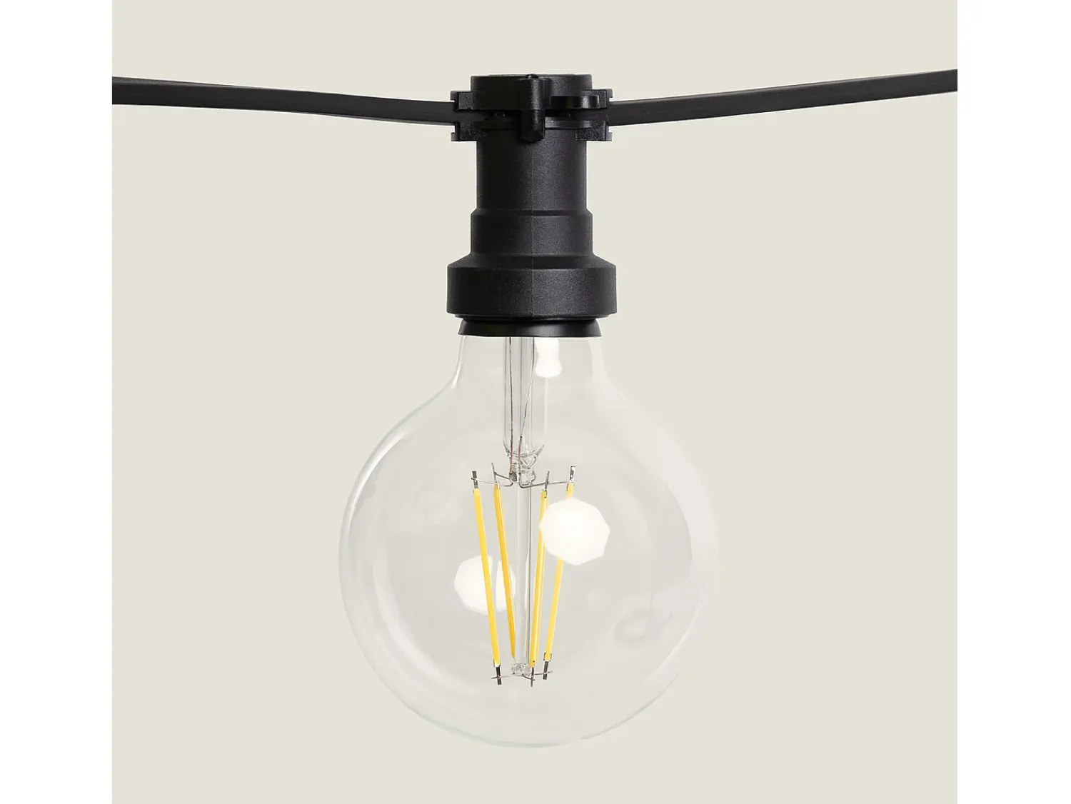 New Ledkia Guirnaldas para Exterior IP44 Cable Eléctrico Plano con Portalámparas E27 a Medida 25 m Negro