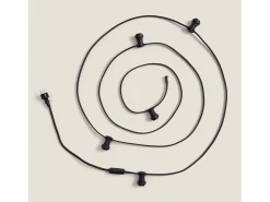 New Ledkia Guirnaldas para Exterior IP44 Cable Eléctrico Plano con Portalámparas E27 a Medida 25 m Negro