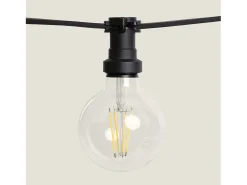 Guirnaldas para Exterior IP44 Cable Eléctrico Plano con Portalámparas E27 a Medida Negro 50 m