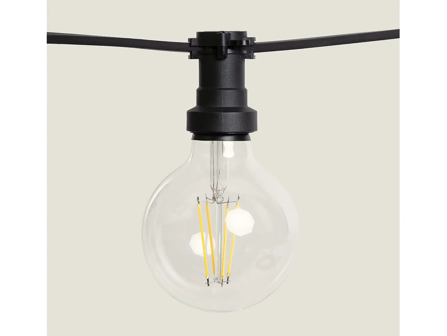 Guirnaldas para Exterior IP44 Cable Eléctrico Plano con Portalámparas E27 a Medida Negro 50 m
