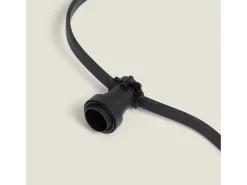 Guirnaldas para Exterior IP44 Cable Eléctrico Plano con Portalámparas E27 a Medida Negro 50 m