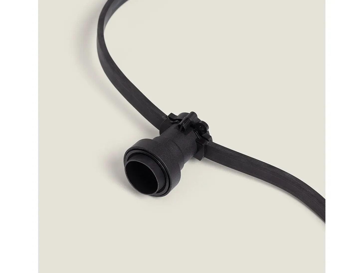 Guirnaldas para Exterior IP44 Cable Eléctrico Plano con Portalámparas E27 a Medida Negro 50 m