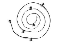 Guirnaldas para Exterior IP44 Cable Eléctrico Plano con Portalámparas E27 a Medida Negro 50 m