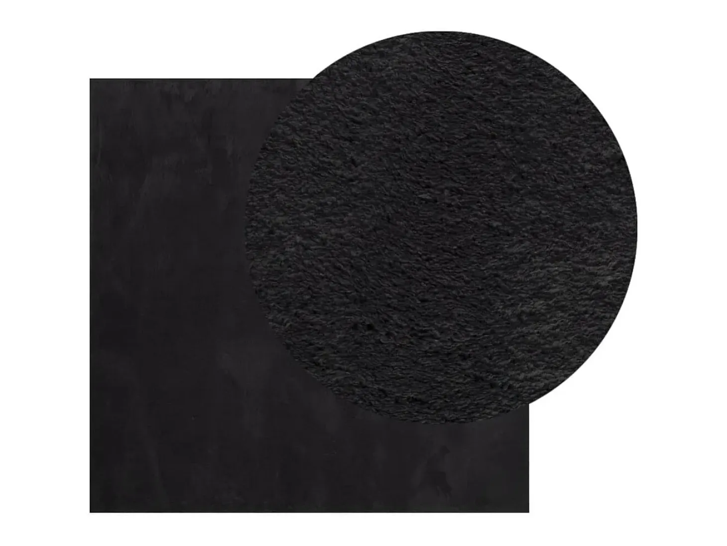 Hester Alfombra de pelo corto suave lavable HUARTE negro 240x240 cm