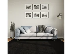 Garden Furniture Alfombra De Salón^Hester Alfombra de pelo corto suave lavable HUARTE 200x200 cm Negro