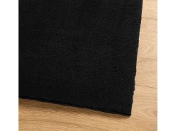 Outlet Garden Furniture Hester Alfombra de pelo corto suave lavable HUARTE 80x250 cm Negro