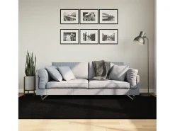 Garden Furniture Alfombra De Salón^Hester Alfombra de pelo corto suave lavable HUARTE 160x230 cm Negro