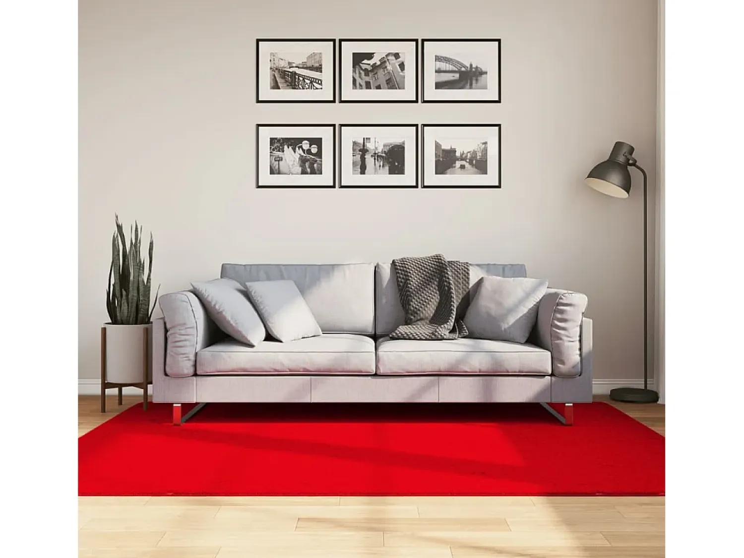 Garden Furniture Alfombra De Salón^Hester Alfombra de pelo corto suave lavable HUARTE 140x200 cm Rojo