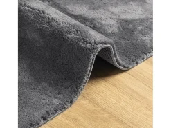 Hester Alfombra de pelo corto suave lavable HUARTE antracita 80x250 cm